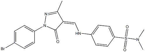 4-({[1-(4-bromophenyl)-3-methyl-5-oxo-1,5-dihydro-4H-pyrazol-4-ylidene]methyl}amino)-N,N-dimethylbenzenesulfonamide Struktur