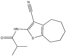N-(3-cyano-5,6,7,8-tetrahydro-4H-cyclohepta[b]thien-2-yl)-2-methylpropanamide Struktur