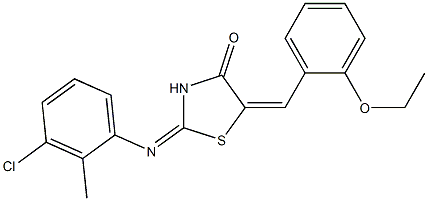 2-[(3-chloro-2-methylphenyl)imino]-5-(2-ethoxybenzylidene)-1,3-thiazolidin-4-one Struktur