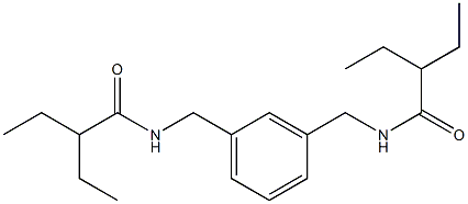 2-ethyl-N-(3-{[(2-ethylbutanoyl)amino]methyl}benzyl)butanamide Struktur