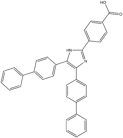 4-(4,5-di[1,1'-biphenyl]-4-yl-1H-imidazol-2-yl)benzoic acid Struktur