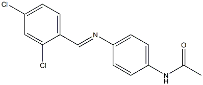 N-(4-{[(E)-(2,4-dichlorophenyl)methylidene]amino}phenyl)acetamide Struktur