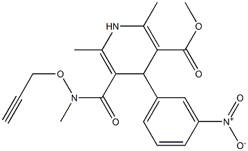 2,6-Dimethyl-4-(3-nitrophenyl)-5-[[methyl[(2-propynyl)oxy]amino]carbonyl]-1,4-dihydropyridine-3-carboxylic acid methyl ester Structure