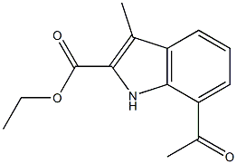 7-Acetyl-3-methyl-1H-indole-2-carboxylic acid ethyl ester Struktur