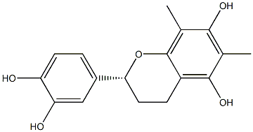 (R)-2-(3,4-Dihydroxyphenyl)-2,3-dihydro-5,7-dihydroxy-6,8-dimethyl-4H-1-benzopyran Struktur