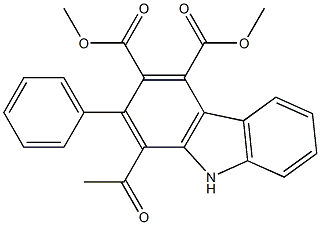 1-Acetyl-2-phenyl-9H-carbazole-3,4-dicarboxylic acid dimethyl ester Struktur