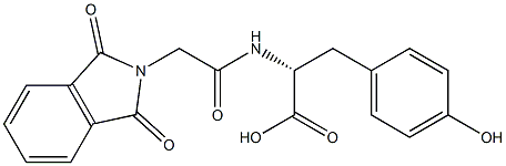 (R)-2-[[[(1,3-Dihydro-1,3-dioxo-2H-isoindol)-2-yl]acetyl]amino]-3-(4-hydroxyphenyl)propanoic acid Struktur
