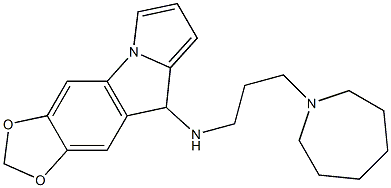 6,7-(Methylenebisoxy)-N-[3-[(hexahydro-1H-azepin)-1-yl]propyl]-9H-pyrrolo[1,2-a]indol-9-amine Struktur