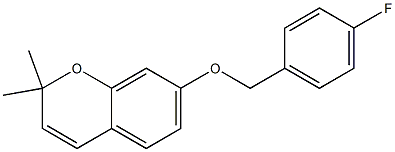 7-(4-Fluorobenzyloxy)-2,2-dimethyl-2H-1-benzopyran Struktur