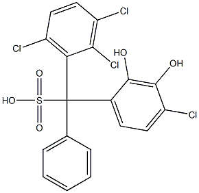 (4-Chloro-2,3-dihydroxyphenyl)(2,3,6-trichlorophenyl)phenylmethanesulfonic acid Struktur