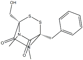 (1R,4R)-1-Hydroxymethyl-5,7-dimethyl-4-phenylmethyl-2,3-dithia-5,7-diazabicyclo[2.2.2]octane-6,8-dione Struktur