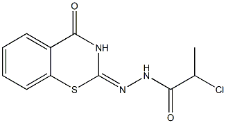 2,3-Dihydro-2-[2-(2-chloropropionyl)hydrazono]-4H-1,3-benzothiazin-4-one Struktur