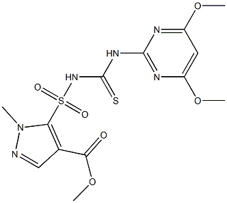 1-Methyl-5-[[(4,6-dimethoxypyrimidin-2-yl)thiocarbamoyl]sulfamoyl]-1H-pyrazole-4-carboxylic acid methyl ester Struktur