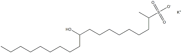 10-Hydroxynonadecane-2-sulfonic acid potassium salt Structure