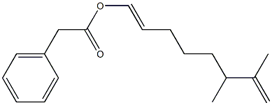 Phenylacetic acid 6,7-dimethyl-1,7-octadienyl ester Struktur