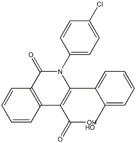 2-(4-Chlorophenyl)-3-(2-hydroxyphenyl)-1-oxo-1,2-dihydroisoquinoline-4-carboxylic acid Struktur