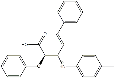 (2R,3S)-2-Phenoxy-3-(4-methylphenylamino)-5-phenyl-4-pentenoic acid Struktur