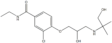 1-[4-[Ethylcarbamoyl]-2-chlorophenoxy]-3-[(2-hydroxy-1,1-dimethylethyl)amino]-2-propanol Struktur