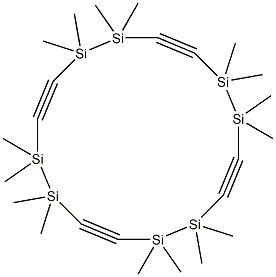 3,3,4,4,7,7,8,8,11,11,12,12,15,15,16,16-Hexadecamethyl-3,4,7,8,11,12,15,16-octasila-1,5,9,13-cyclohexadecatetryne Struktur