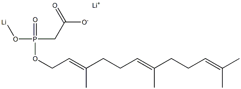 [[[(2E,6E)-3,7,11-Trimethyldodeca-2,6,10-trienyl]oxy]lithiooxyphosphinyl]acetic acid lithium salt Struktur