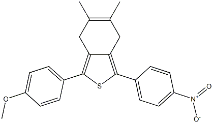 4,7-Dihydro-5,6-dimethyl-1-(p-nitrophenyl)-3-(p-methoxyphenyl)benzo[c]thiophene Struktur