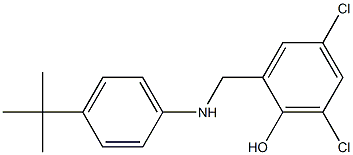 2-{[(4-tert-butylphenyl)amino]methyl}-4,6-dichlorophenol Struktur
