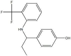 4-(1-{[2-(trifluoromethyl)phenyl]amino}propyl)phenol Struktur