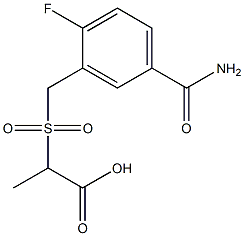 2-{[5-(aminocarbonyl)-2-fluorobenzyl]sulfonyl}propanoic acid Struktur