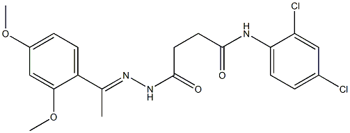 N-(2,4-dichlorophenyl)-4-{2-[(E)-1-(2,4-dimethoxyphenyl)ethylidene]hydrazino}-4-oxobutanamide Struktur