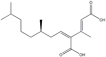 (2E,4Z,7R)-3,7,11-Trimethyl-4-carboxy-2,4-dodecadienoic acid Struktur
