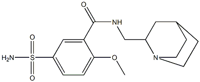 2-Methoxy-N-(2-quinuclidinylmethyl)-5-sulfamoylbenzamide Struktur