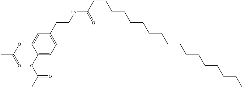 Diacetic acid 4-[2-[octadecanoylamino]ethyl]-1,2-phenylene ester Struktur
