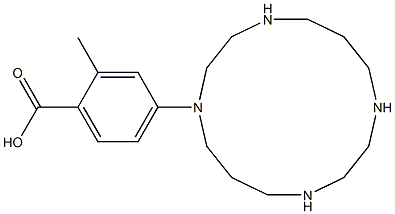 4-(1,4,8,11-tetraazacyclotetradec-1-yl)methylbenzoic acid Struktur