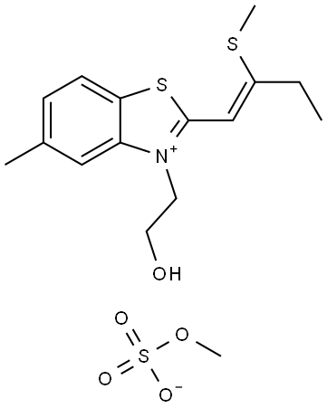 3-(2-HYDROXYETHYL)-2-(2-METHYLTHIO-1-BUTENYL)-5-METHYLBENZOTHIAZOLIUM METHYLSULFATE Struktur