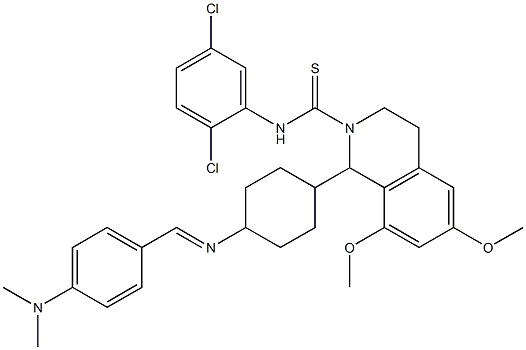 N2-(2,5-dichlorophenyl)-1-(4-{[4-(dimethylamino)benzylidene]amino}cyclohexy l)-6,8-dimethoxy-1,2,3,4-tetrahydroisoquinoline-2-carbothioamide Struktur