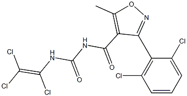 N-{[3-(2,6-dichlorophenyl)-5-methylisoxazol-4-yl]carbonyl}-N'-(1,2,2-trichlorovinyl)urea Struktur