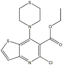 ethyl 5-chloro-7-(1,4-thiazinan-4-yl)thieno[3,2-b]pyridine-6-carboxylate Struktur