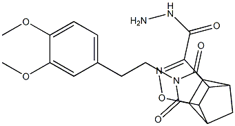 10-(3,4-dimethoxyphenethyl)-9,11-dioxo-3-oxa-4,10-diazatetracyclo[5.5.1.0~2,6~.0~8,12~]tridec-4-ene-5-carbohydrazide Struktur