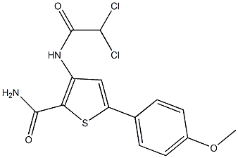 3-[(2,2-dichloroacetyl)amino]-5-(4-methoxyphenyl)thiophene-2-carboxamide Struktur