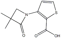 3-(3,3-dimethyl-2-oxo-1-azetanyl)-2-thiophenecarboxylic acid Struktur
