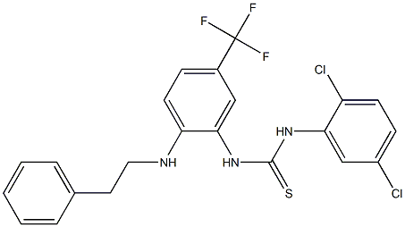 N-(2,5-dichlorophenyl)-N'-[2-(phenethylamino)-5-(trifluoromethyl)phenyl]thiourea Struktur