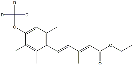Ethyl-5-(4-methoxy-d3-2,3,6-trimethylphenyl)-3-methyl-2,4-pentadienoate Struktur