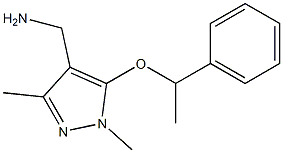 [1,3-dimethyl-5-(1-phenylethoxy)-1H-pyrazol-4-yl]methanamine Structure