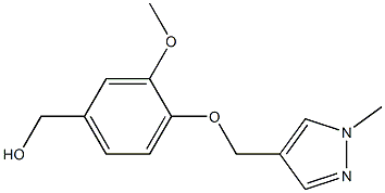 {3-methoxy-4-[(1-methyl-1H-pyrazol-4-yl)methoxy]phenyl}methanol Struktur