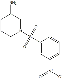 1-[(2-methyl-5-nitrobenzene)sulfonyl]piperidin-3-amine Struktur