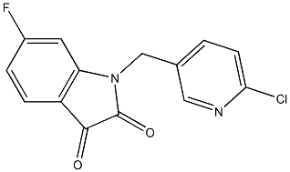 1-[(6-chloropyridin-3-yl)methyl]-6-fluoro-2,3-dihydro-1H-indole-2,3-dione Struktur
