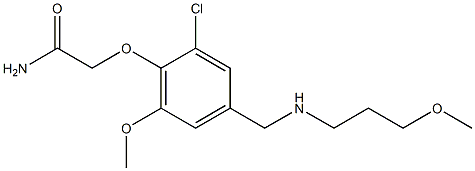 2-(2-chloro-6-methoxy-4-{[(3-methoxypropyl)amino]methyl}phenoxy)acetamide Struktur