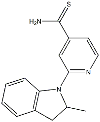 2-(2-methyl-2,3-dihydro-1H-indol-1-yl)pyridine-4-carbothioamide Struktur