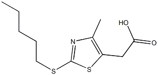 2-[4-methyl-2-(pentylsulfanyl)-1,3-thiazol-5-yl]acetic acid Struktur