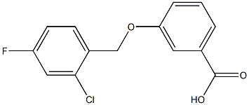 3-[(2-chloro-4-fluorophenyl)methoxy]benzoic acid Struktur